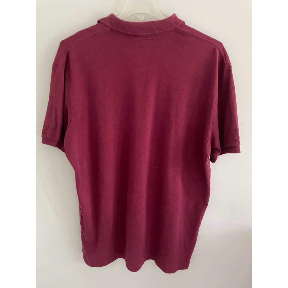 Polo Ralph Lauren Mens XL Burgundy Maroon Short Sleeve Cotton Pique Polo Shirt - Picture 2 of 6